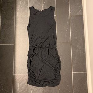 Scrunchy black tank dress